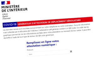 générateur d’attestation de déplacement dérogatoire